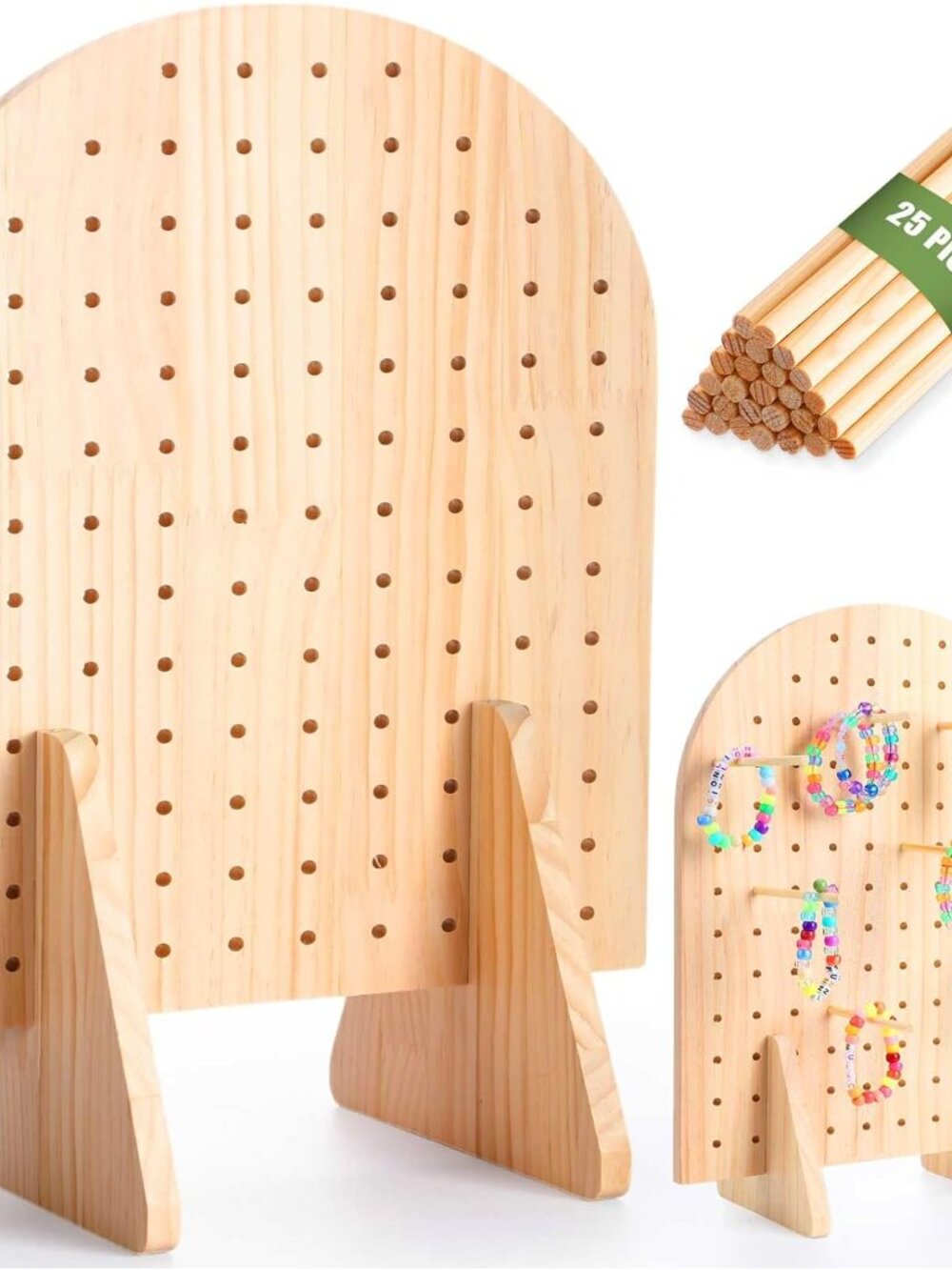 1 Set Keychain Display Stand Pegboard Display Wood,Wood Color